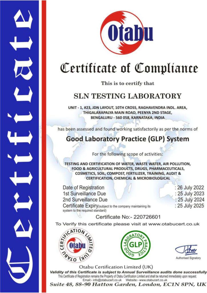 SLN - Good Laboratory Practice (GLP)